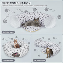 Cargar imagen en el visor de la galería, Ownpets Large Cat Donut Tunnel Bed, Grey