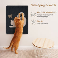 Charger l'image dans la galerie, Ownpets Wall Cat Scratcher, Cute Vertical Cat Scratching Board, Wall Mounted Cat Scratch Pad for Wall, Glass, Wood, and Tile, Furniture Protector, Black