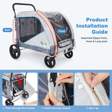Carica l'immagine nel visualizzatore di Gallery, Ownpets Dog Stroller Rain Cover, Waterproof Transparent EVA
