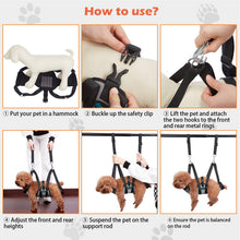 Charger l'image dans la galerie, Ownpets Dog Grooming Hammock XS, Breathable for Toy Breeds, Chihuahua Secure grooming harness sling with carabiners, breathable mesh for comfort, ideal for nail trimming and brushing small breeds