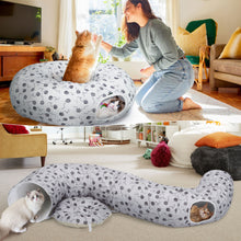 Cargar imagen en el visor de la galería, Ownpets Large Cat Donut Tunnel Bed, Grey