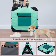 Load image into Gallery viewer, Ownpets 4 Doors Soft Portable Folding Dog Crate Dog Kennel, Green, L