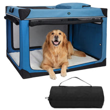 Load image into Gallery viewer, Ownpets Collapsible Travel Pet Crate for Large Dogs, 42x31x31 inches, Blue