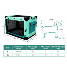 Charger l'image dans la galerie, Ownpets 4 Doors Soft Portable Folding Dog Crate Dog Kennel, Green, XL