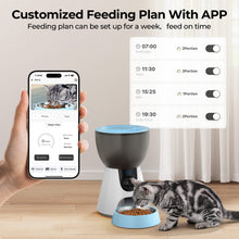 Load image into Gallery viewer, Ownpets Automatic Pet Feeder with Camera, 1304P HD Video with Night Vision, 2-Way Voice Interaction, 2.4G & 5G WiFi Food Dispenser with APP Control
