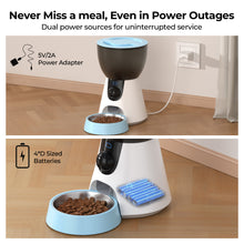 Load image into Gallery viewer, Ownpets Automatic Pet Feeder with Camera, 1304P HD Video with Night Vision, 2-Way Voice Interaction, 2.4G & 5G WiFi Food Dispenser with APP Control