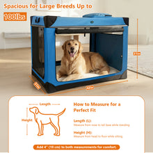 Load image into Gallery viewer, Ownpets Collapsible Travel Pet Crate for Large Dogs, 42x31x31 inches, Blue
