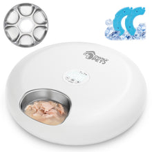Charger l'image dans la galerie, Ownpets Automatic Wet Food Feeder, 6 Meals Auto Dispenser with Timer Stainless Tray, 2 Ice Packs, Cordless Design, 30-Day Battery Rechargeable, For Cats & Small Dogs, Easy Clean, White