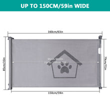 Load image into Gallery viewer, 161 Ownpets Retractable Dog Gate, Extra Wide Mesh Safety Pet Gate Dog Gate, 33 Inches Tall, Extends to 59 Inches wide
