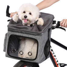 Load image into Gallery viewer, Ownpets Dog Bike Basket Bag Pet Carrier, Adjustable Shoulder Strap Portable Breathable Bicycle Handlebar Basket for Dogs &amp; Cats
