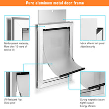 Cargar imagen en el visor de la galería, 087 Ownpets Large Aluminum Metal Pet Door with Magnetic Flap, 11.6 x 16.8