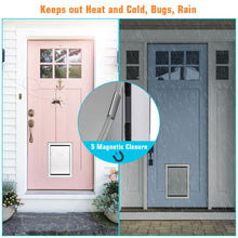 Cargar imagen en el visor de la galería, 087 Ownpets Large Aluminum Metal Pet Door with Magnetic Flap, 11.6 x 16.8