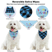 Load image into Gallery viewer, Ownpets Dog Birthday Outfit Set, Shinning Dog Bow Tie with Prince Crown &amp; Double Sided Saliva Towel, Birthday Banner &amp; Paw Print Balloons for Pet Puppy Dog Cat Boy Birthday Parties
