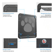 Load image into Gallery viewer, 075 Ownpets Lockable Pet Door for Screen door ( Small ) with Magnetic Flap & Lock, 8x10x0.4