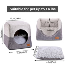Carica l'immagine nel visualizzatore di Gallery, Cat bed, Ownpets Cat beds for Indoor Cats Cat Cave Bed with Removable and Washable Cushion,  Cat Igloo Bed 13.8*13.8*12.6 inches (Grey)