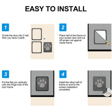 Load image into Gallery viewer, 041 Ownpets Lockable Pet Door for Screen door ( Large ) with Magnetic Flap & Lock, 12x14x0.4