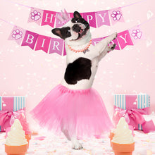 Load image into Gallery viewer, Ownpets Cute Dog Birthday Outfit Set, Princess Puppy Tutu Skirt with Pink Crown, Pearl Necklace, Double Sided Saliva Towel & Birthday Banner for Puppy, Dog, Cat Girl Birthday Parties