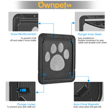 Load image into Gallery viewer, 041 Ownpets Lockable Pet Door for Screen door ( Large ) with Magnetic Flap &amp; Lock, 12x14x0.4
