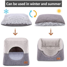 Carica l'immagine nel visualizzatore di Gallery, Cat bed, Ownpets Cat beds for Indoor Cats Cat Cave Bed with Removable and Washable Cushion,  Cat Igloo Bed 13.8*13.8*12.6 inches (Grey)