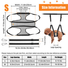 Charger l'image dans la galerie, Hamac de toilettage pour animaux de compagnie Ownpets, hamac de toilettage pour chien respirant avec mousquetons, harnais de toilettage pour animaux de compagnie pour le toilettage, la coupe des ongles et plus encore (S)
