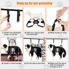 Charger l'image dans la galerie, Hamac de toilettage pour animaux de compagnie Ownpets, hamac de toilettage pour chien respirant avec mousquetons, harnais de toilettage pour animaux de compagnie pour le toilettage, la coupe des ongles et plus encore (M)