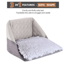 Carica l'immagine nel visualizzatore di Gallery, Cat bed, Ownpets Cat beds for Indoor Cats Cat Cave Bed with Removable and Washable Cushion,  Cat Igloo Bed 13.8*13.8*12.6 inches (Grey)