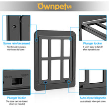 Load image into Gallery viewer, 211 Ownpets Large Lockable Pet Door for Screen door, 11x13, Black