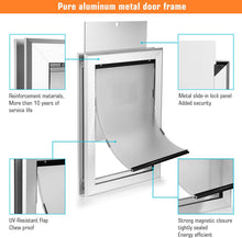 Charger l'image dans la galerie, 087 Très grande porte en aluminium pour animaux de compagnie en métal avec rabat magnétique, 14,17 x 23,62