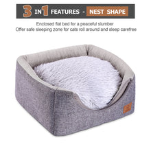 Carica l'immagine nel visualizzatore di Gallery, Cat bed, Ownpets Cat beds for Indoor Cats Cat Cave Bed with Removable and Washable Cushion,  Cat Igloo Bed 13.8*13.8*12.6 inches (Grey)