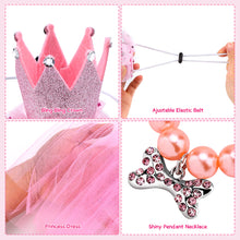 Load image into Gallery viewer, Ownpets Cute Dog Birthday Outfit Set, Princess Puppy Tutu Skirt with Pink Crown, Pearl Necklace, Double Sided Saliva Towel & Birthday Banner for Puppy, Dog, Cat Girl Birthday Parties