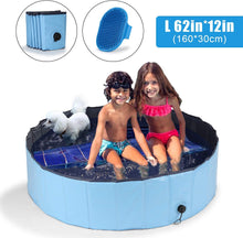 Load image into Gallery viewer, Ownpets Foldable Pet Pool ( L: 62&quot;x 12&quot;), Portable Dog Swimming Bathing Pool Non-Slip Multi-Purpose Kiddie for Kids Dogs Cats Pigs More Pets
