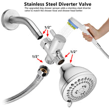 Charger l'image dans la galerie, Ownpets Pet Shower Sprayer, Dog Combing Shower Sprayer with Hose & Diverter for Dogs & Cats, Ideal Pet Bath Brush Sprayer Set for Indoor, Outdoor Bathing, Grooming, Massaging & More