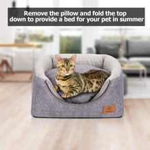 Carica l'immagine nel visualizzatore di Gallery, Cat bed, Ownpets Cat beds for Indoor Cats Cat Cave Bed with Removable and Washable Cushion,  Cat Igloo Bed 13.8*13.8*12.6 inches (Grey)