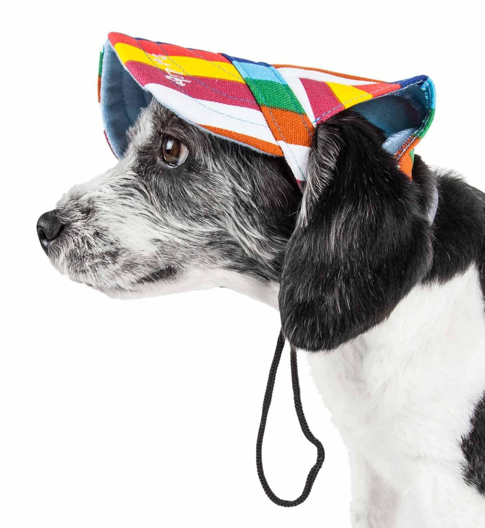 'Colorfur' Floral Uv Protectant Adjustable Fashion Dog Hat Cap
