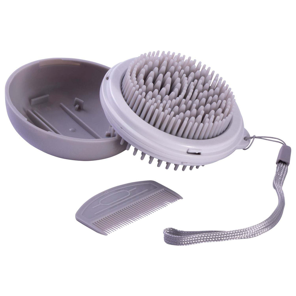 'Bravel' 3-in-1 Travel Pocketed Dual Grooming Brush and Pet Comb