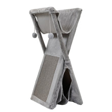 Load image into Gallery viewer, Folding Cat Tower Tree, 2-Tier Pet House with Scratching Pad, Cat Nest Hammock for Small to Middle Kitten - Gray XH
