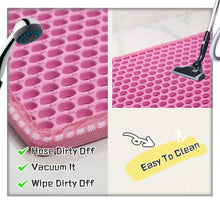 Load image into Gallery viewer, Cat Litter Mat, Kitty Litter Trapping Mat, Double Layer Mats with MiLi Shape Scratching design, Urine Waterproof, Easy Clean, Scatter Control 21&quot; x 14&quot; Pink
