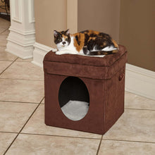 Load image into Gallery viewer, 2-Story Cat Cube, Suede Brown
