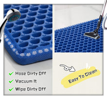 Load image into Gallery viewer, Cat Litter Mat, Kitty Litter Trapping Mat, Double Layer Mats with MiLi Shape Scratching design, Urine Waterproof, Easy Clean, Scatter Control 21&quot; x 14&quot; Blue
