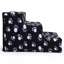 Load image into Gallery viewer, 3 Steps Pet Stairs for Dogs and Cats - White claw with black bottom
