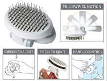 Load image into Gallery viewer, &#39;Gyrater&#39; Travel Self-Cleaning Swivel Grooming Pet Pin Brush

