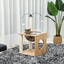 Load image into Gallery viewer, Cat Furniture Cat Tree Cat Tower with Sisal Scratching Posts Hammock Perch Cat Bed Platform Dangling Ball Beige RT
