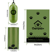Charger l'image dans la galerie, Ownpets Sacs à crottes pour chien (22,9 x 33 cm) Sacs à crottes pour animaux domestiques étanches et biodégradables pour les promenades quotidiennes des chiens – 10 rouleaux (150 sacs) avec distributeur de sacs à crottes
