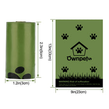 Load image into Gallery viewer, Ownpets Dog Poop Bags (9 x 13 inches), Leak-proof & Biodegradable Pet Poop Bags for Dogs Daily Walks - 24 Rolls (360 bags)