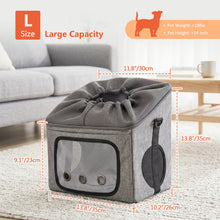 Lade das Bild in den Galerie-Viewer, Ownpets Large Bike Front Basket Pet Carrier, with Breathable Mesh Windows Functions as car booster seat or adjustable shoulder bag for pet, foldable for storage, compatible with most bike handlebars
