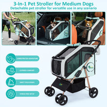 Load image into Gallery viewer, Ownpets 3 in 1 Dog Stroller &amp; Car Seat, Foldable Dogs Carrier Detachable design, carbon steel frame, 360° lockable wheels, rain cover, cup holders &amp; ample storage, for dogs up to 66lbs
