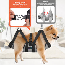 Charger l'image dans la galerie, Ownpets Dog Grooming Hammock XS, Breathable for Toy Breeds, Chihuahua Secure grooming harness sling with carabiners, breathable mesh for comfort, ideal for nail trimming and brushing small breeds
