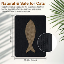 Cargar imagen en el visor de la galería, Ownpets Wall Cat Scratcher, Cute Vertical Cat Scratching Board, Wall Mounted Cat Scratch Pad for Wall, Glass, Wood, and Tile, Furniture Protector, Fish Print Black
