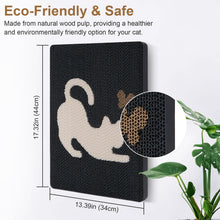 Cargar imagen en el visor de la galería, Ownpets Wall Cat Scratcher, Cute Vertical Cat Scratching Board, Wall Mounted Cat Scratch Pad for Wall, Glass, Wood, and Tile, Furniture Protector, Black
