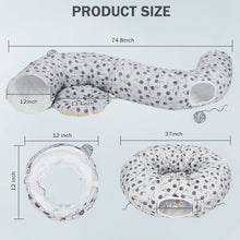 Lade das Bild in den Galerie-Viewer, Ownpets Large Cat Donut Tunnel Bed, Grey
